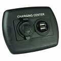 Jr Products 12V USB Charging Center Rear Step Bumper Assembly, Black JRP15095